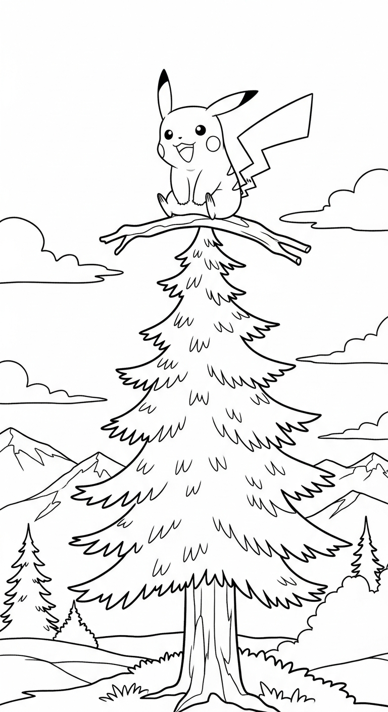 in hình tô màu Pikachu cho bé 7 tuổi