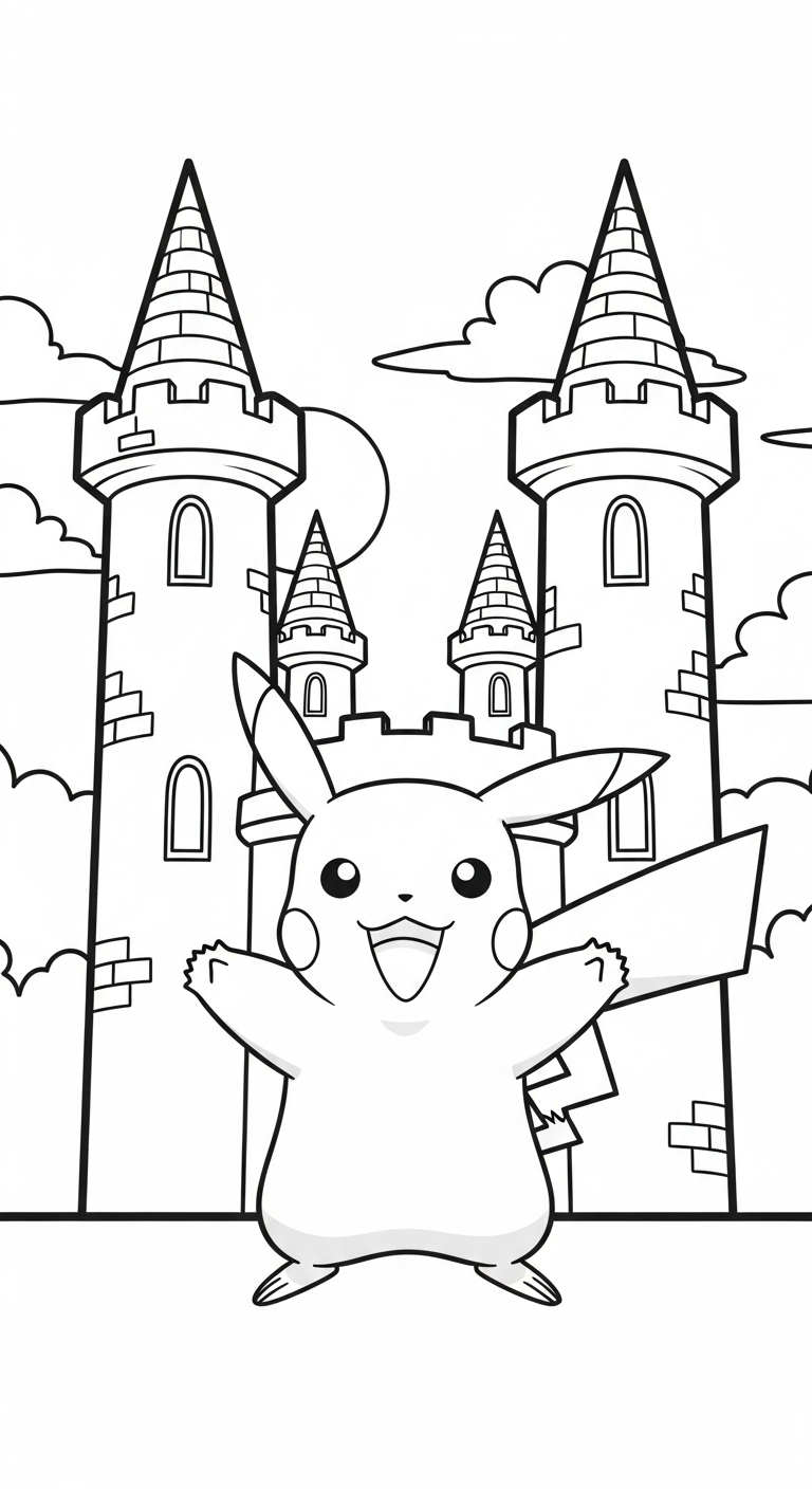 tải tranh tô màu Pikachu cho bé 4 tuổi