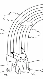 file hình tô màu Pikachu cho bé in