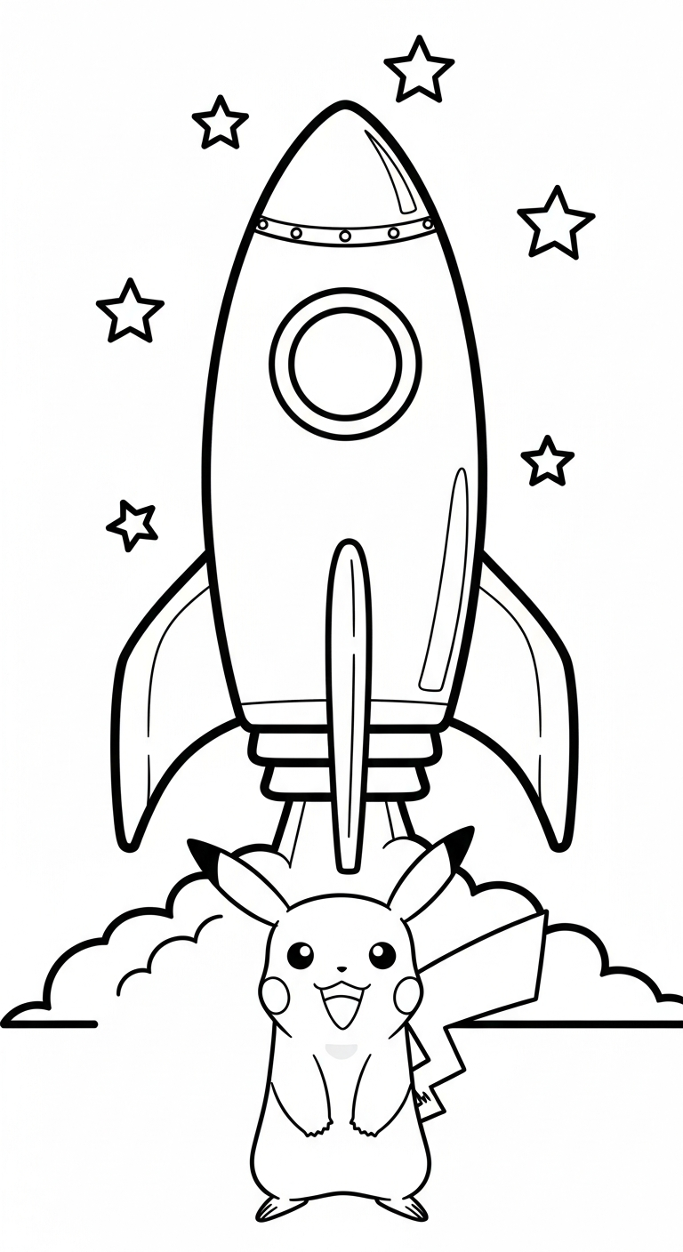 tranh tô màu Pikachu cho bé 1