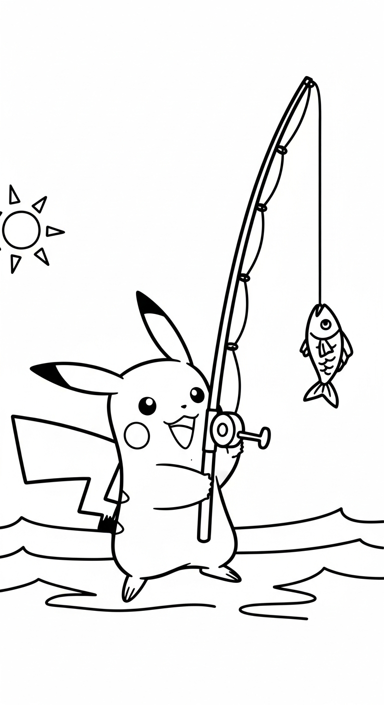 file pdf hình tô màu Pikachu cho bé