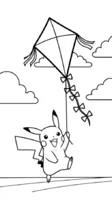 tranh tô màu Pikachu cho bé 4 tuổi miễn phí