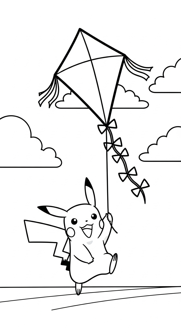 tranh tô màu Pikachu cho bé 4 tuổi miễn phí