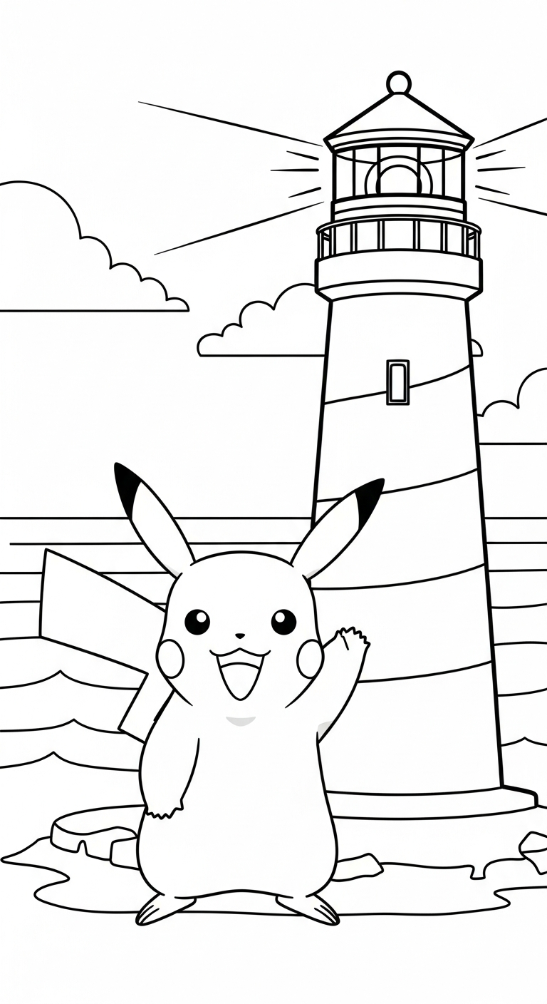 tranh tô màu Pikachu cho bé 4 tuổi