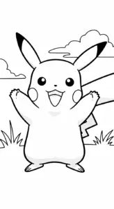 in hình tô màu Pikachu