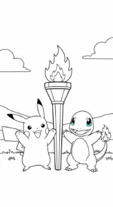 hình tô màu Pikachu cho bé tải miễn phí