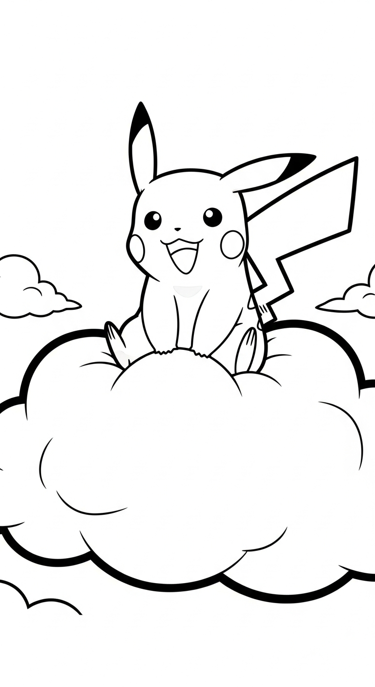 in hình tô màu Pikachu cho bé 6 tuổi