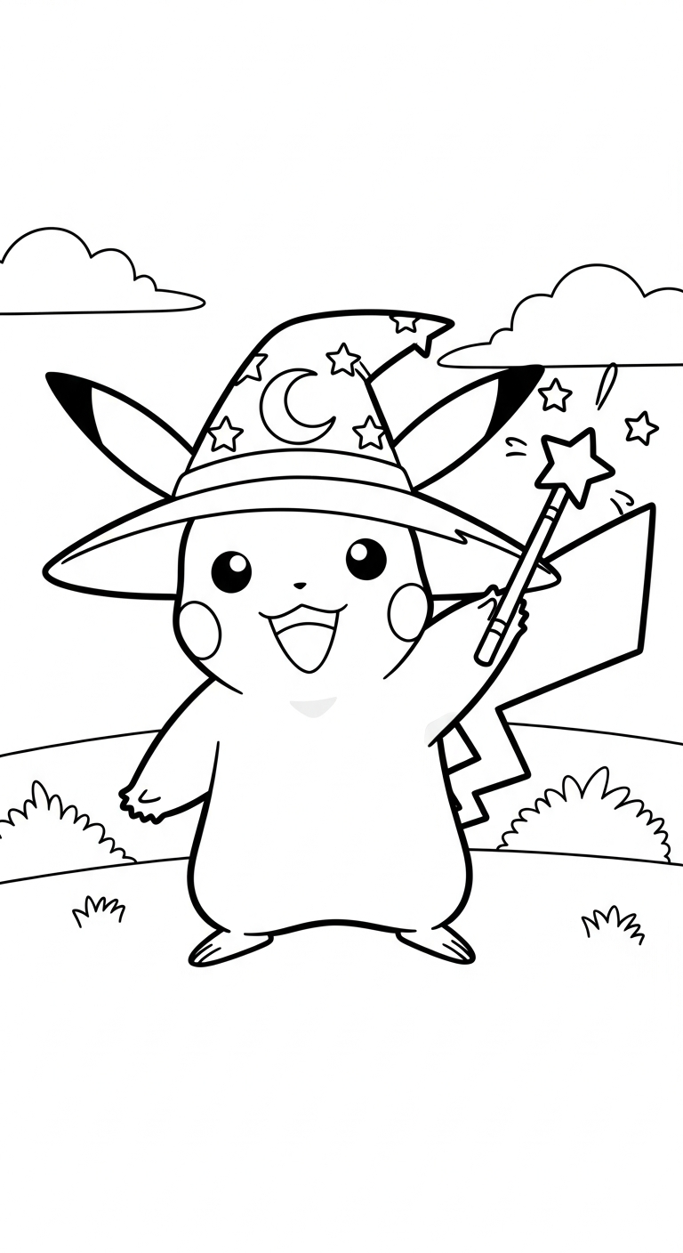 tải hình tô màu Pikachu chất lượng cao