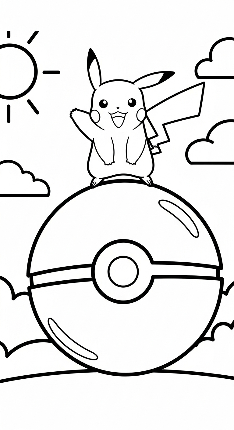 hình tô màu Pikachu cho bé 7-8 tuổi