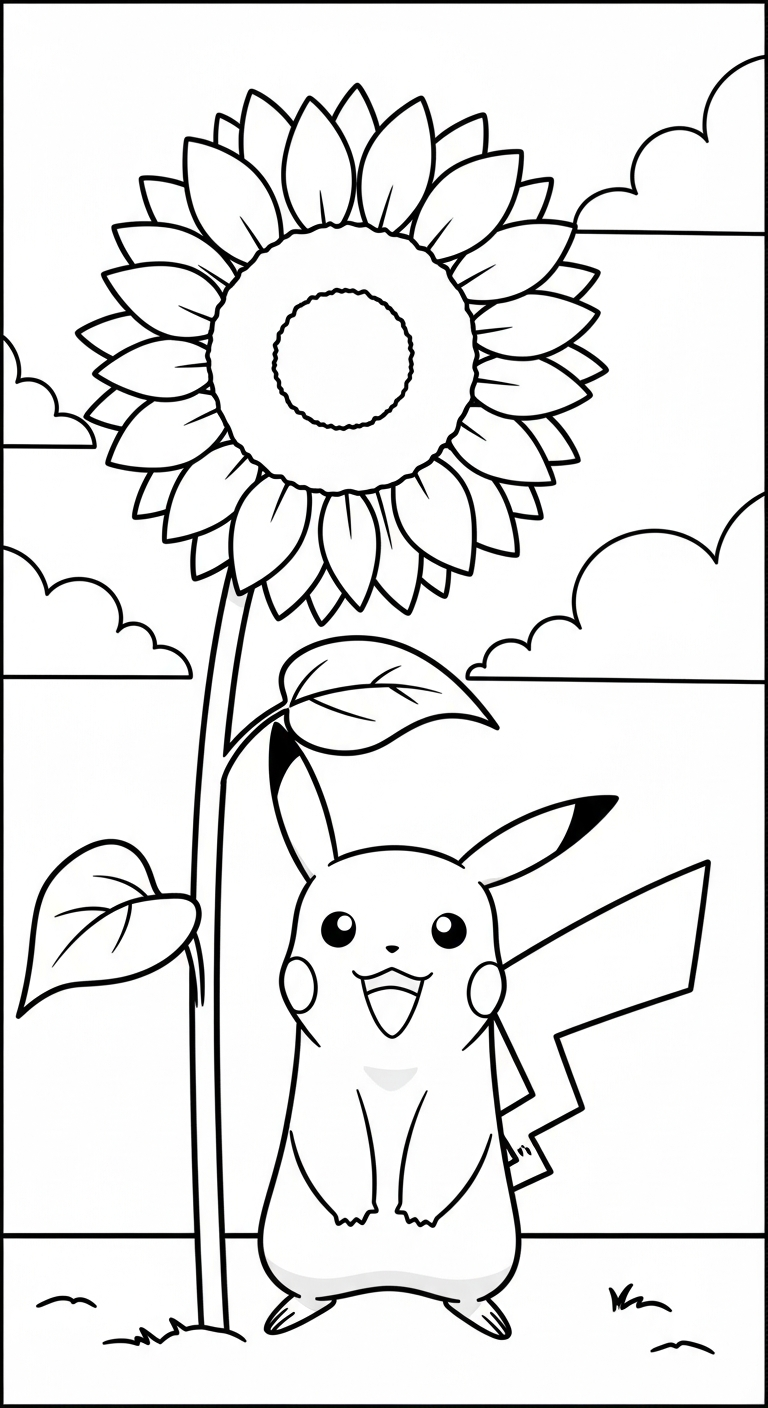 hình tô màu Pikachu miễn phí