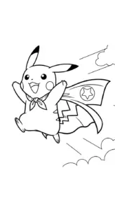 in tranh tô màu Pikachu cho bé 5 tuổi
