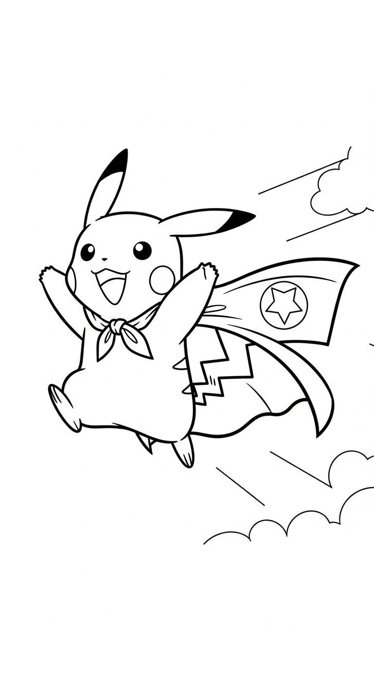 in tranh tô màu Pikachu cho bé 5 tuổi