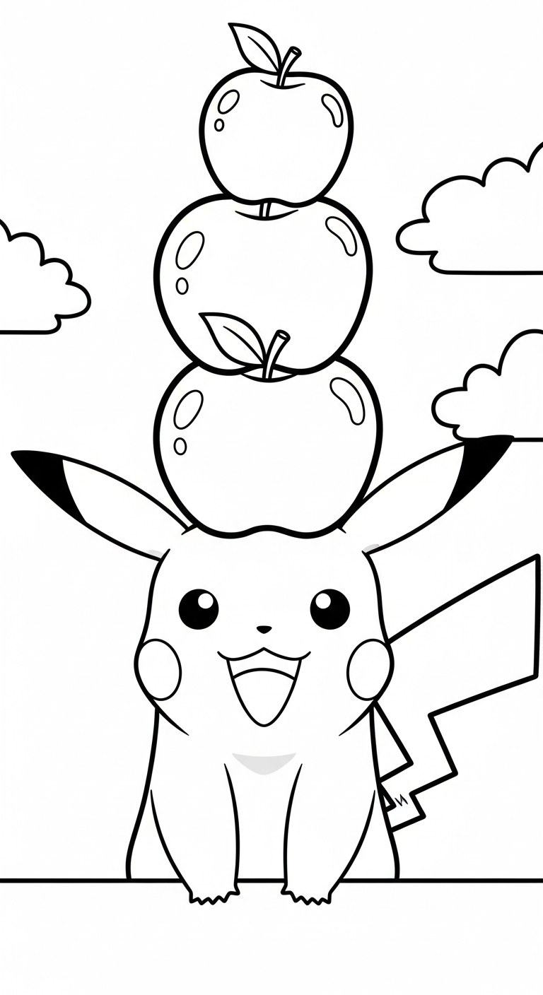 hình tô màu Pikachu cho bé 7 tuổi 1