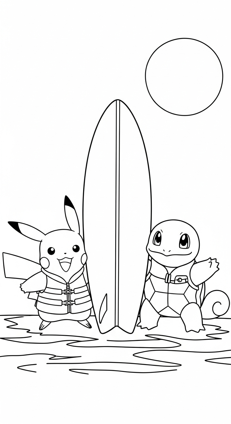 tải hình tô màu Pikachu cho bé 5 tuổi