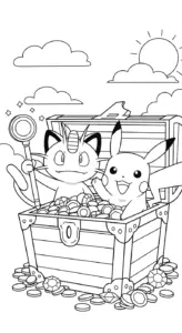 tranh tô màu Pikachu cho bé