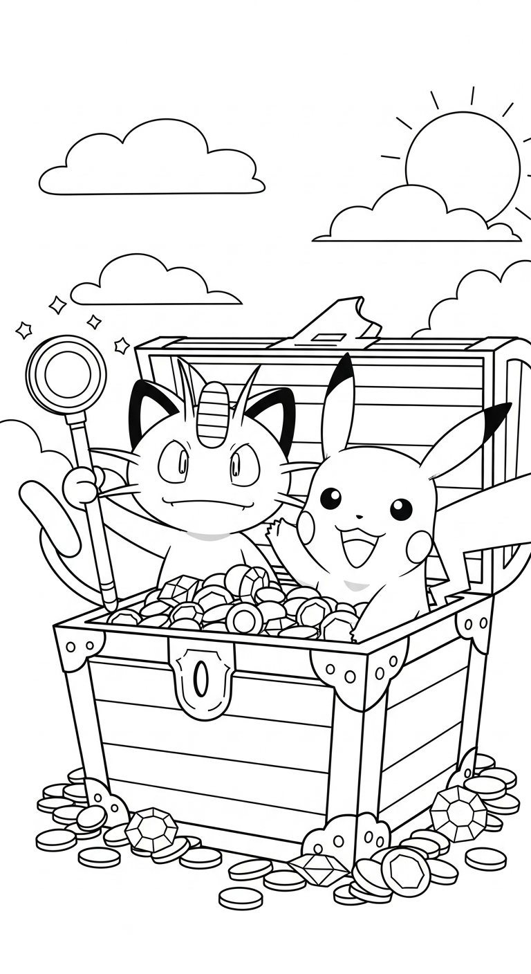 tranh tô màu Pikachu cho bé