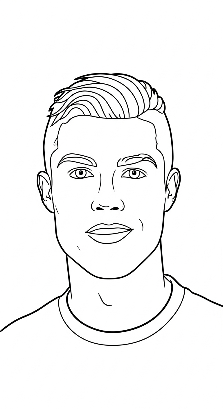 file pdf hình tô màu Ronaldo cho bé