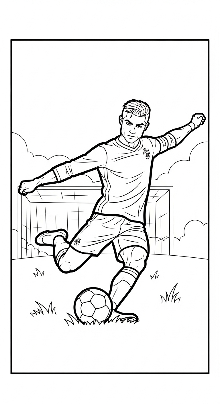 in tranh tô màu Ronaldo miễn phí