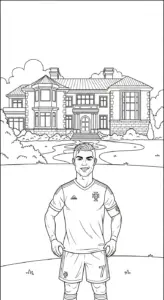 in tranh tô màu Ronaldo cho bé