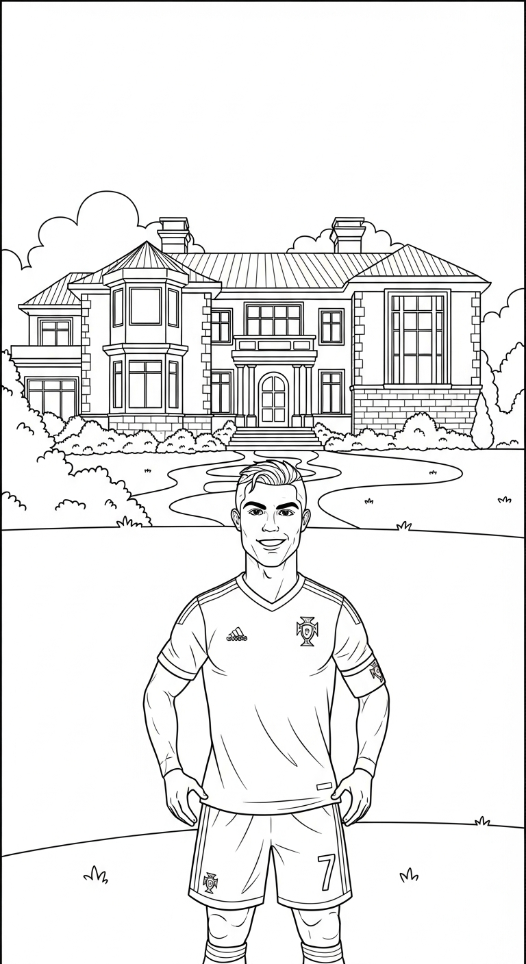 in tranh tô màu Ronaldo cho bé