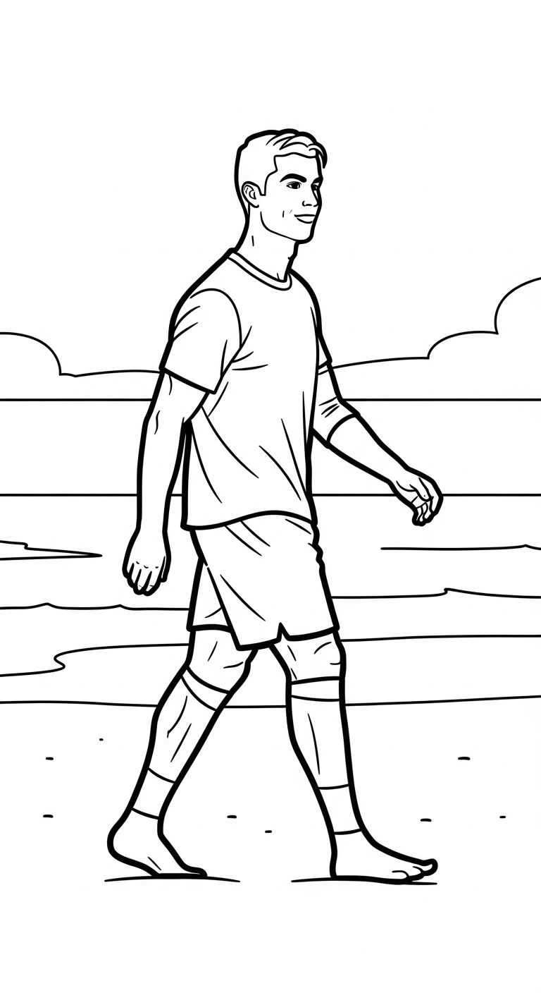 mẫu in hình tô màu Ronaldo cho bé