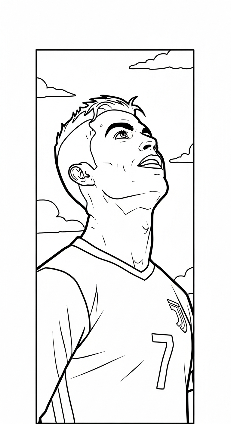 download tranh tô màu Ronaldo cho bé