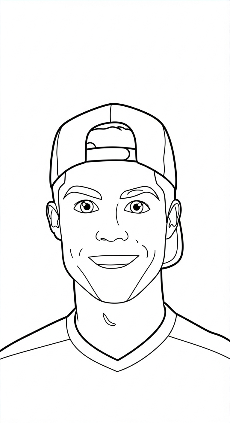 file tranh tô màu Ronaldo cho bé in