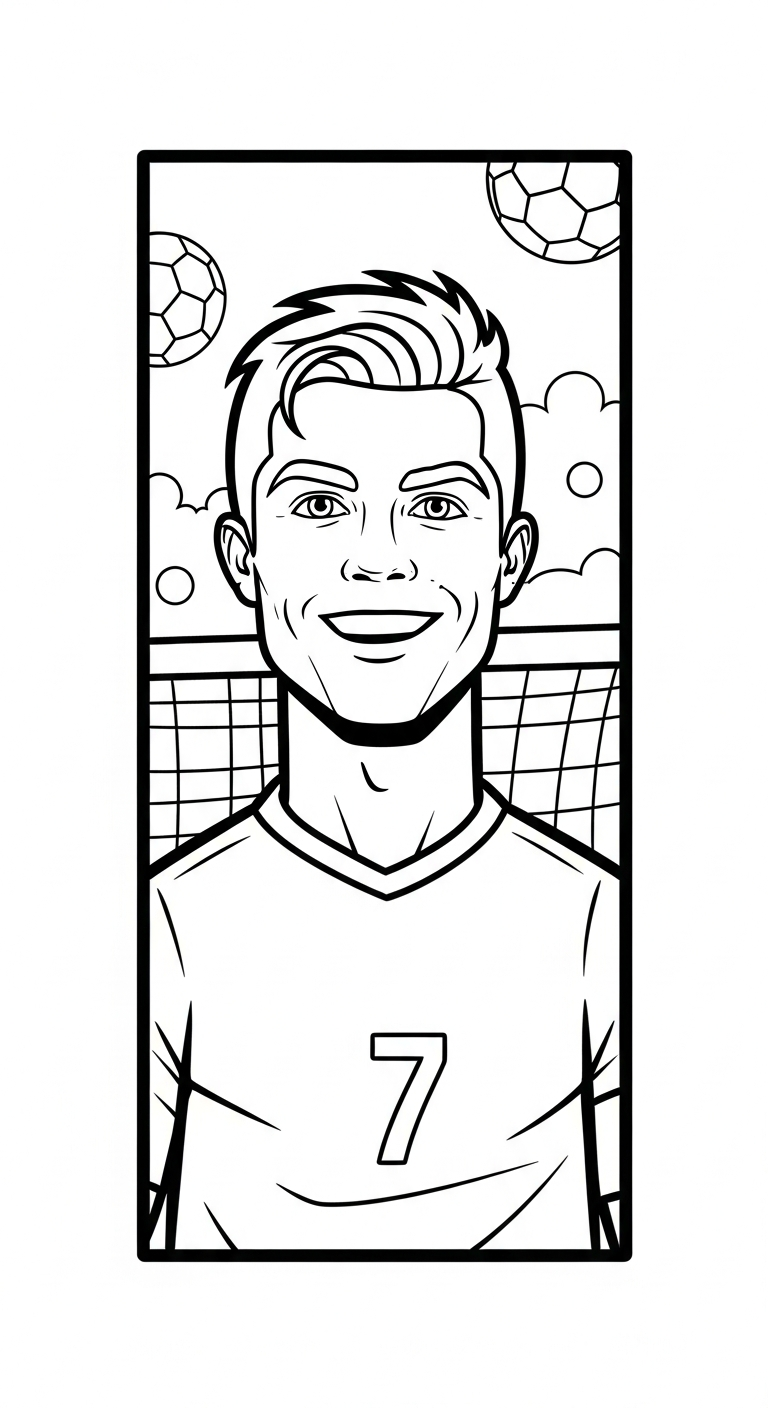 tranh tô màu Ronaldo cho bé 3 tuổi