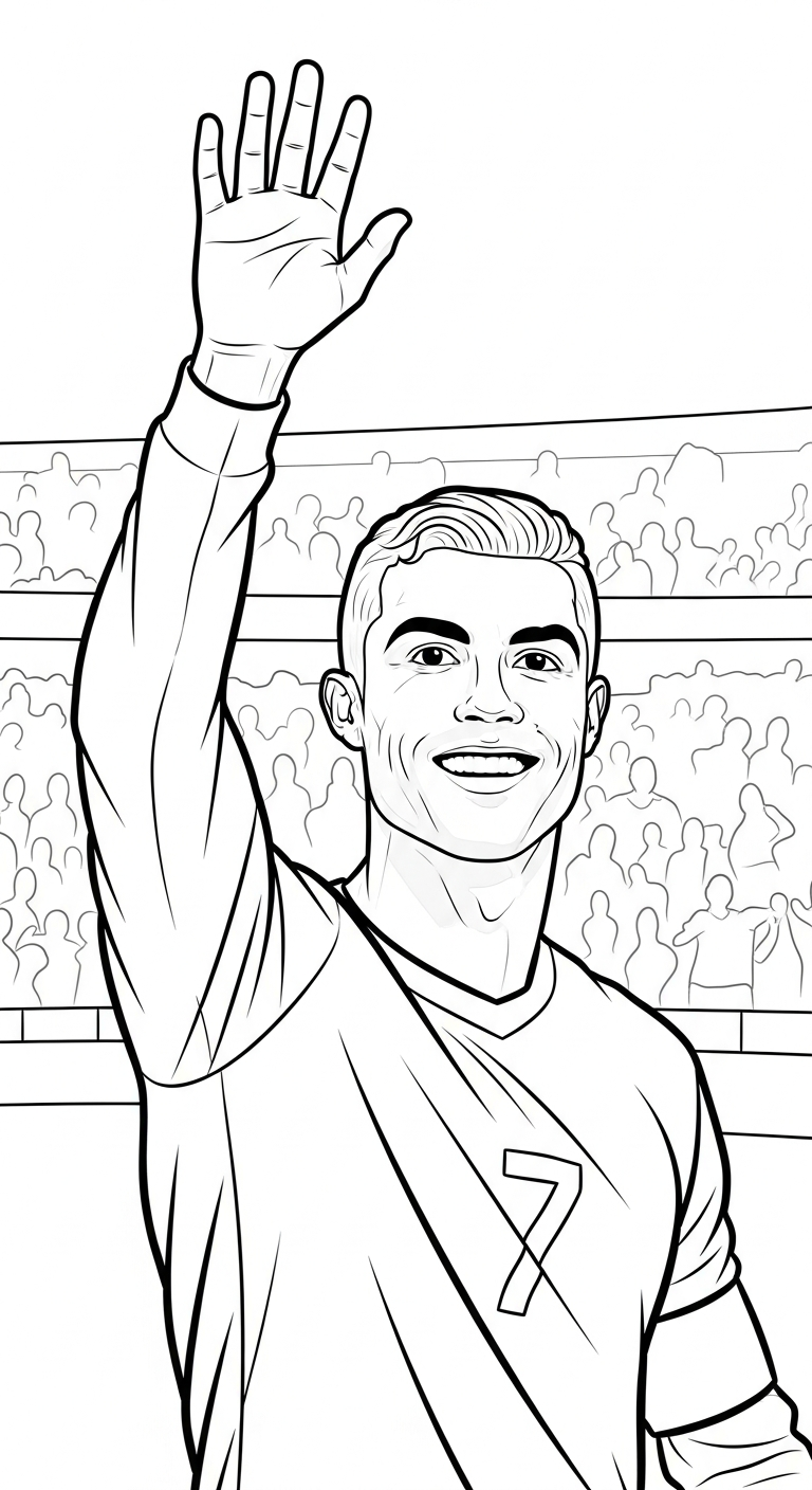 hình tô màu Ronaldo cho bé 7 tuổi miễn phí