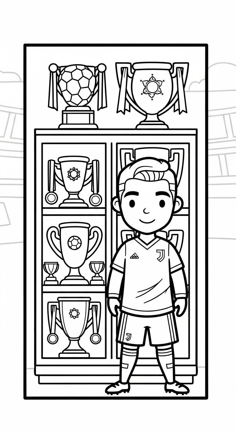 tranh tô màu Ronaldo cho bé 4 tuổi miễn phí