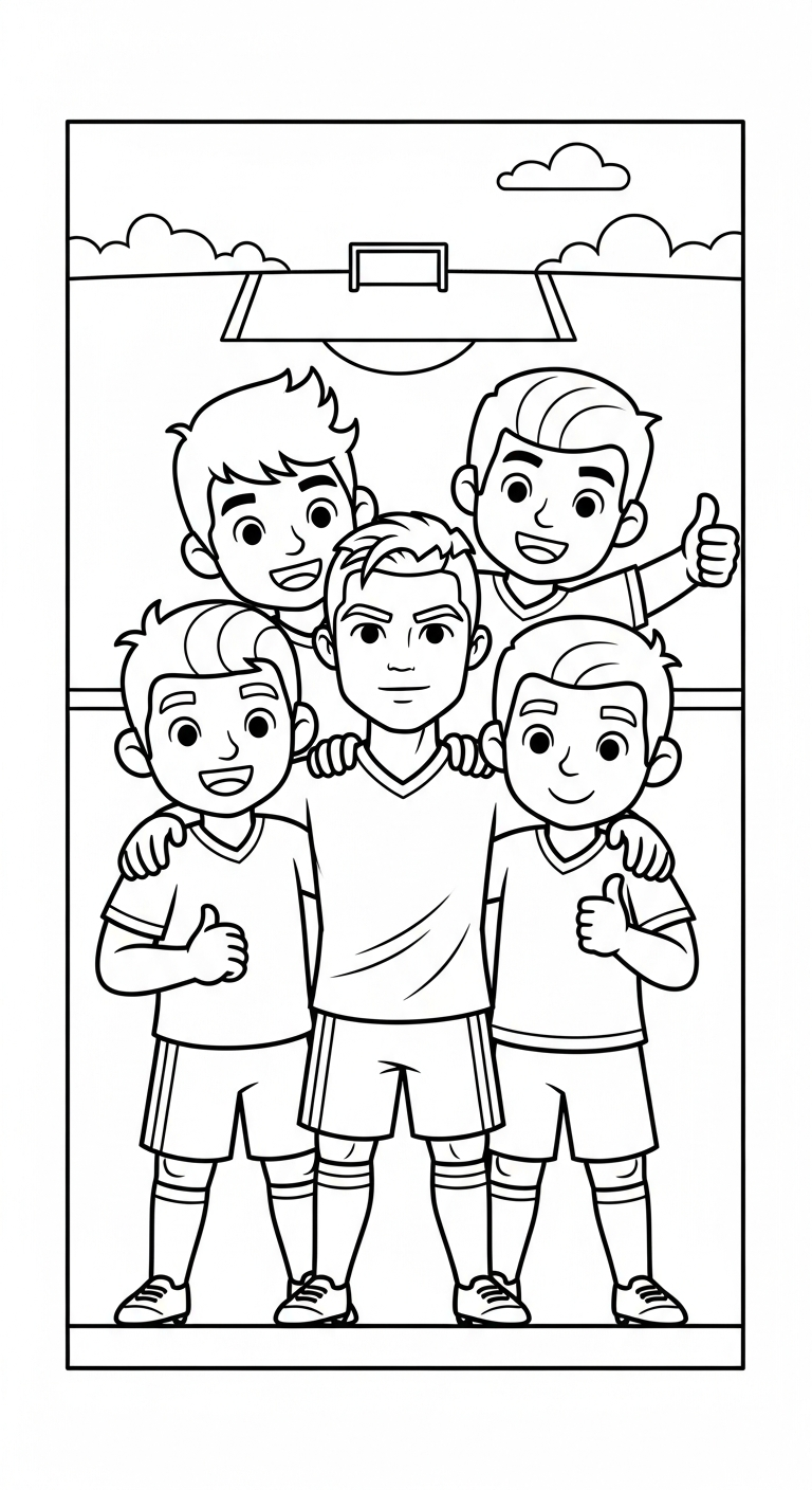 in hình tô màu Ronaldo miễn phí