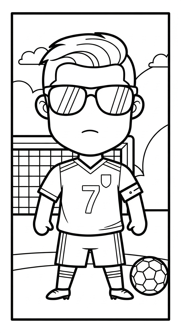 tranh tô màu Ronaldo cho bé 8 tuổi miễn phí