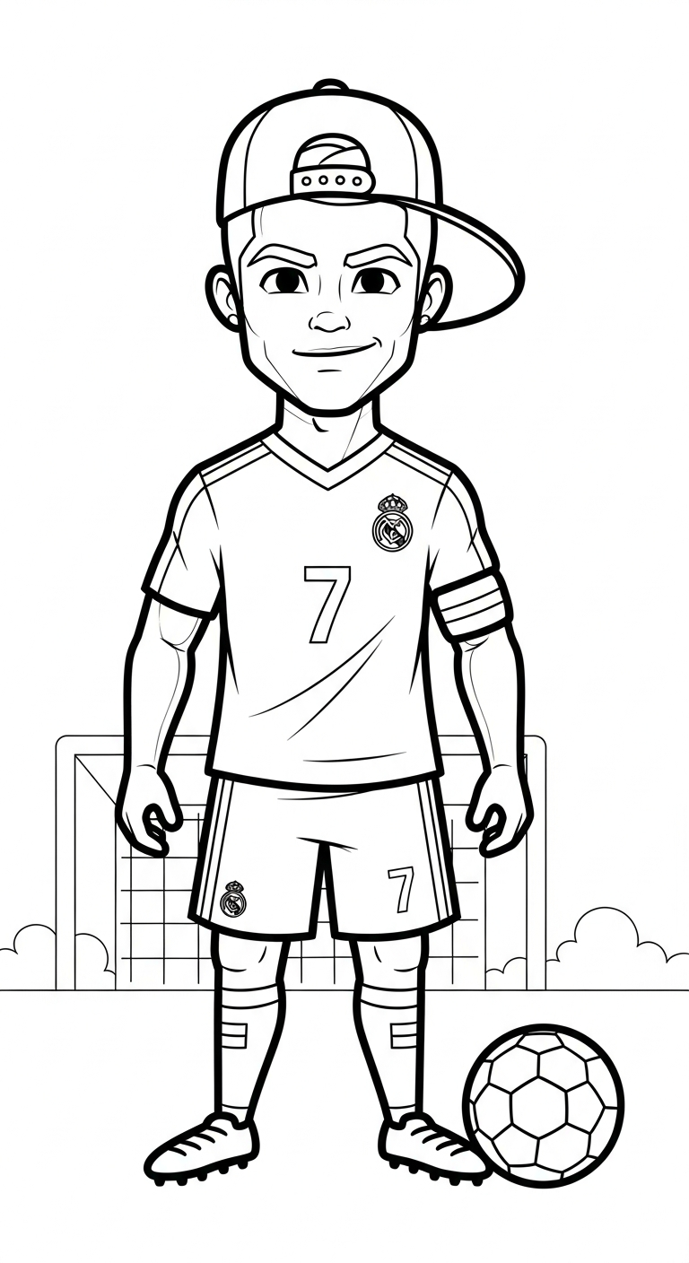 tải file hình tô màu Ronaldo