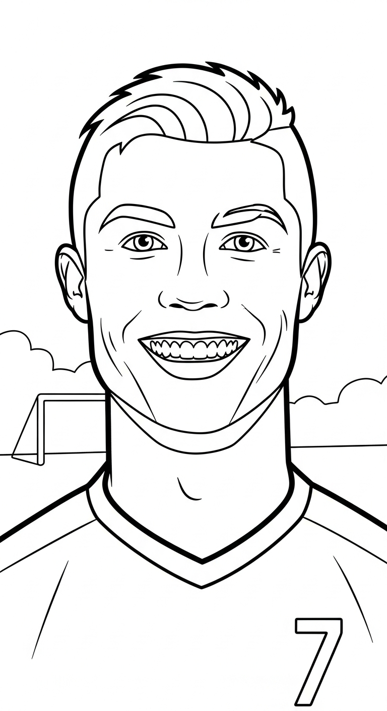 tải tranh tô màu Ronaldo cho bé 4 tuổi