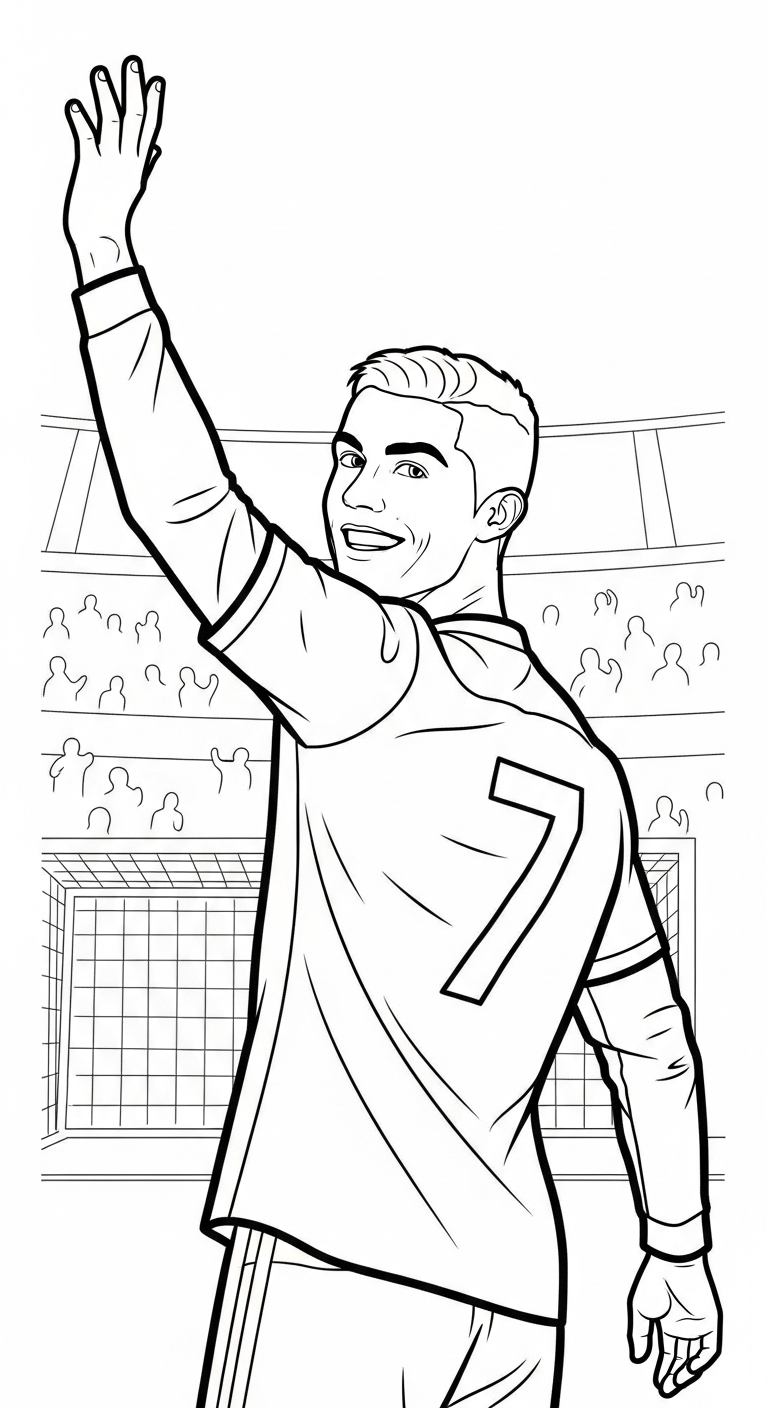 hình tô màu Ronaldo cho bé 4 tuổi miễn phí