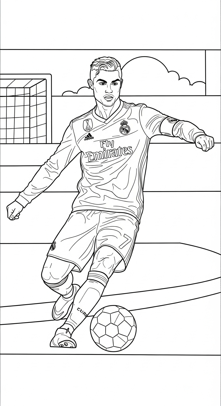 in hình tô màu Ronaldo