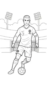 in hình tô màu Ronaldo cho bé 6 tuổi