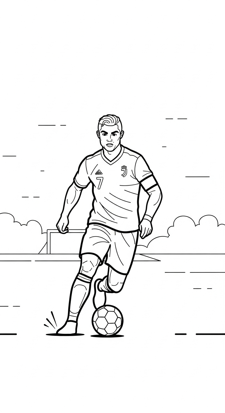 tải tranh tô màu Ronaldo cho bé 6 tuổi