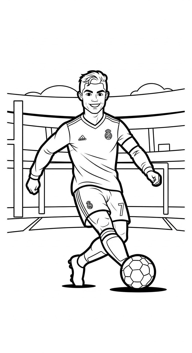 hình tô màu Ronaldo in ngay