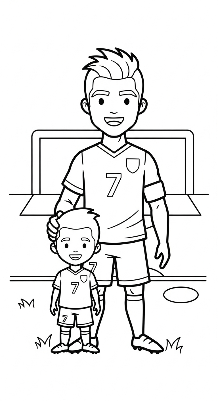 mẫu hình tô màu Ronaldo cho bé