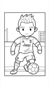 hình tô màu Ronaldo cho bé 3 tuổi miễn phí