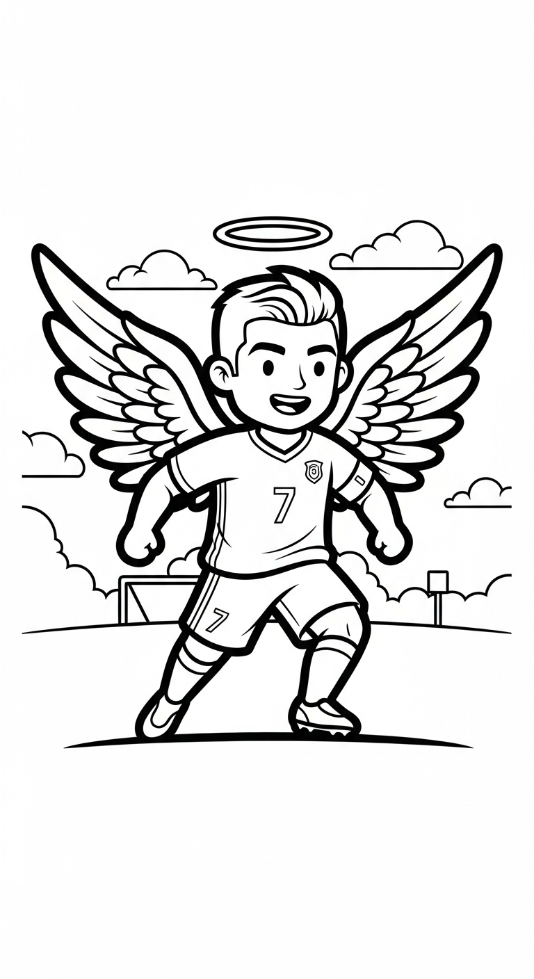 hình tô màu Ronaldo cho bé đơn giản