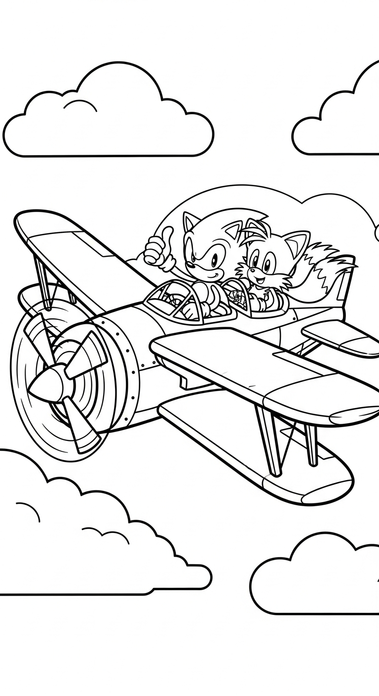 tranh tô màu Sonic cho bé 3 tuổi