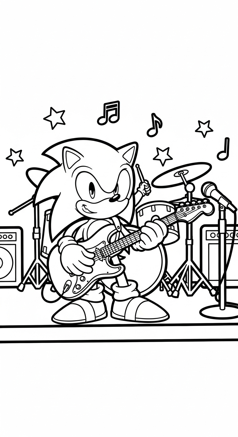 tranh tô màu Sonic cho bé 4 tuổi 1