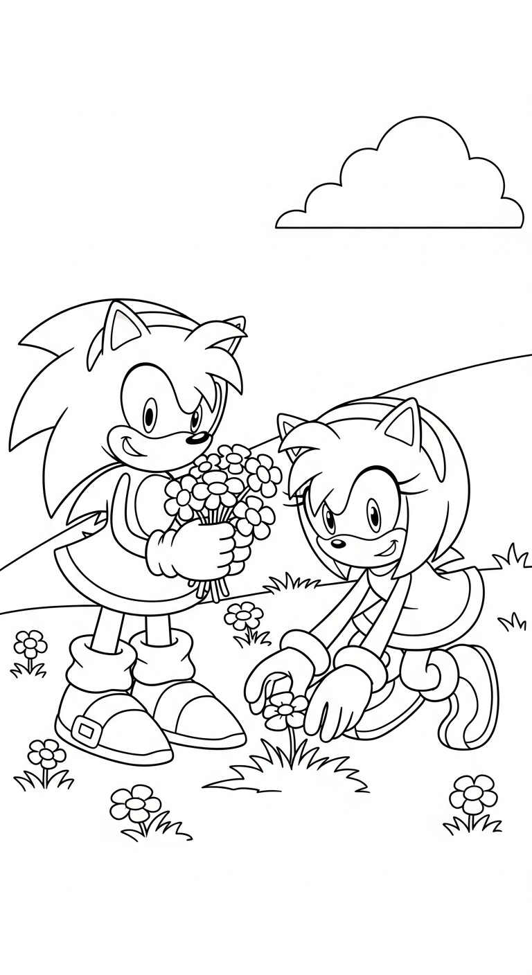 tải file tranh tô màu Sonic