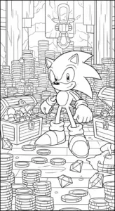 file tranh tô màu Sonic cho bé in