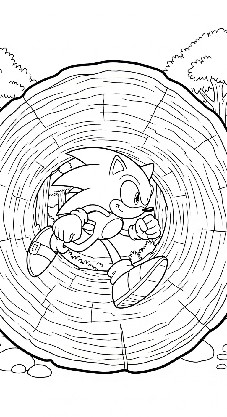 tranh tô màu Sonic cho bé 5 tuổi miễn phí