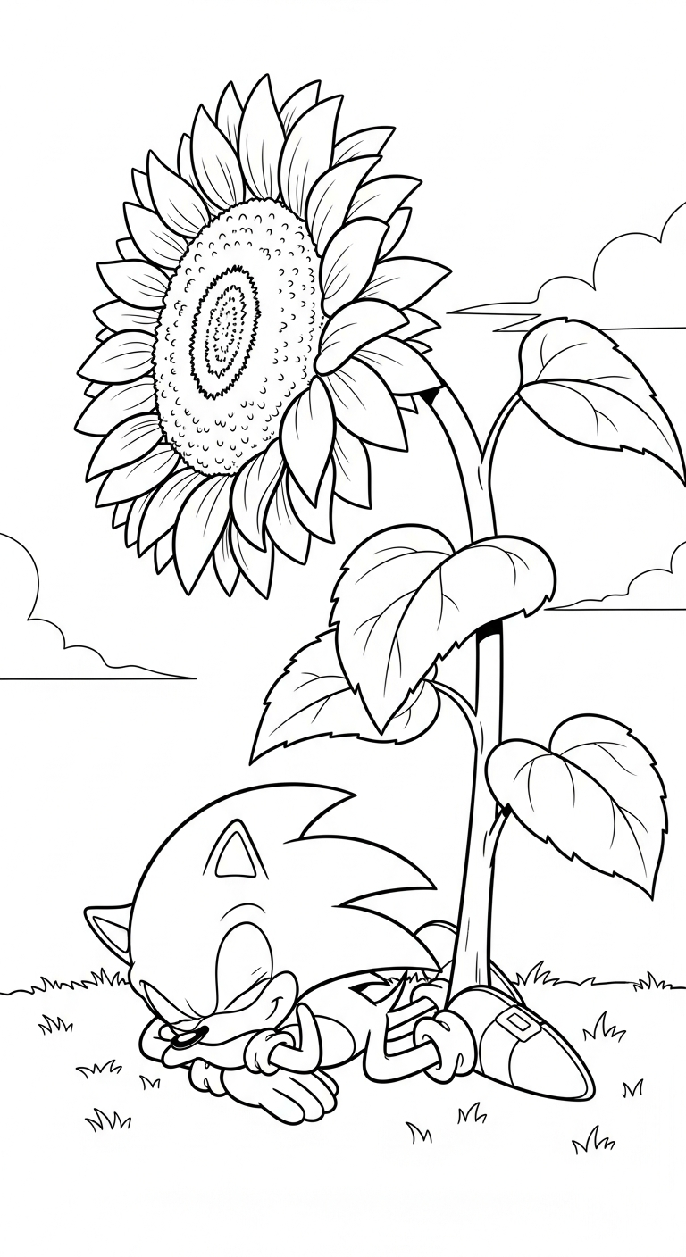 mẫu hình tô màu Sonic cho bé