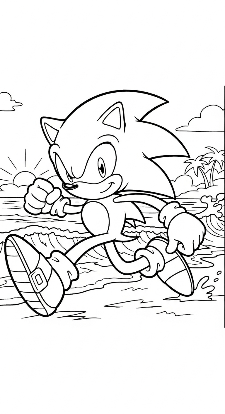 tải tranh tô màu Sonic cho bé 6 tuổi