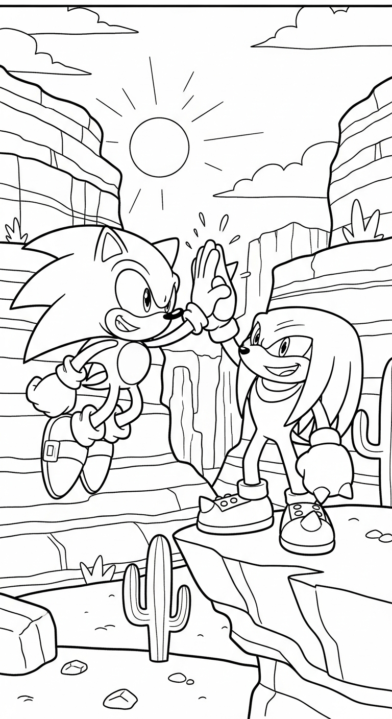 download hình tô màu Sonic cho bé 1